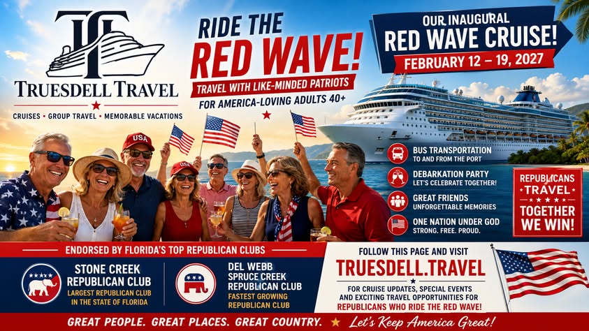 Truesdell Travel Inaugural Red Wave Cruise, February 12&ndash;19, 2027, aboard the Norwegian Escape
